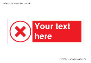 Custom red background, red cross in circle sign